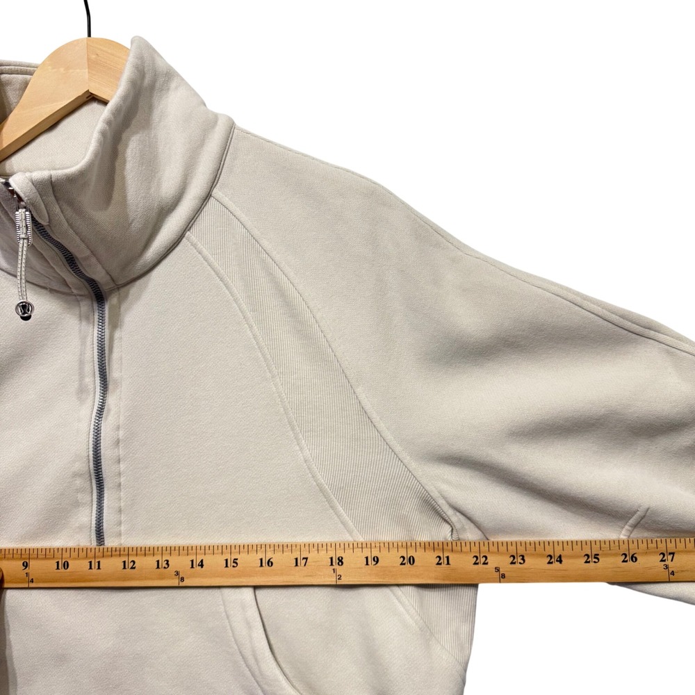 Lululemon Scuba Oversized Funnel Neck Half Zip‎ Sweatshirt White Opal M/L - Picture 6 of 10